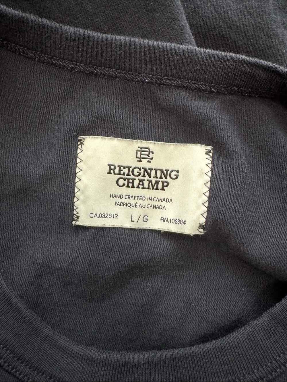 Reigning Champ Navy Blue Tee Shirt Large